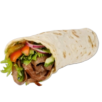 Met salade, &nbsp;en saus.